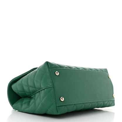 Chanel Caviar Quilted Small Coco Handle Flap Green 4 of 11