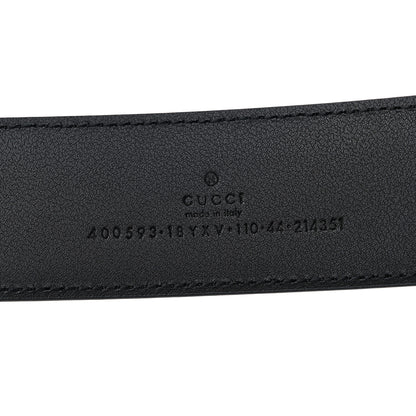 Gucci Azalea Calfskin Enamel Monochrome Double G 40mm Belt 110 44 Black 3 of 5