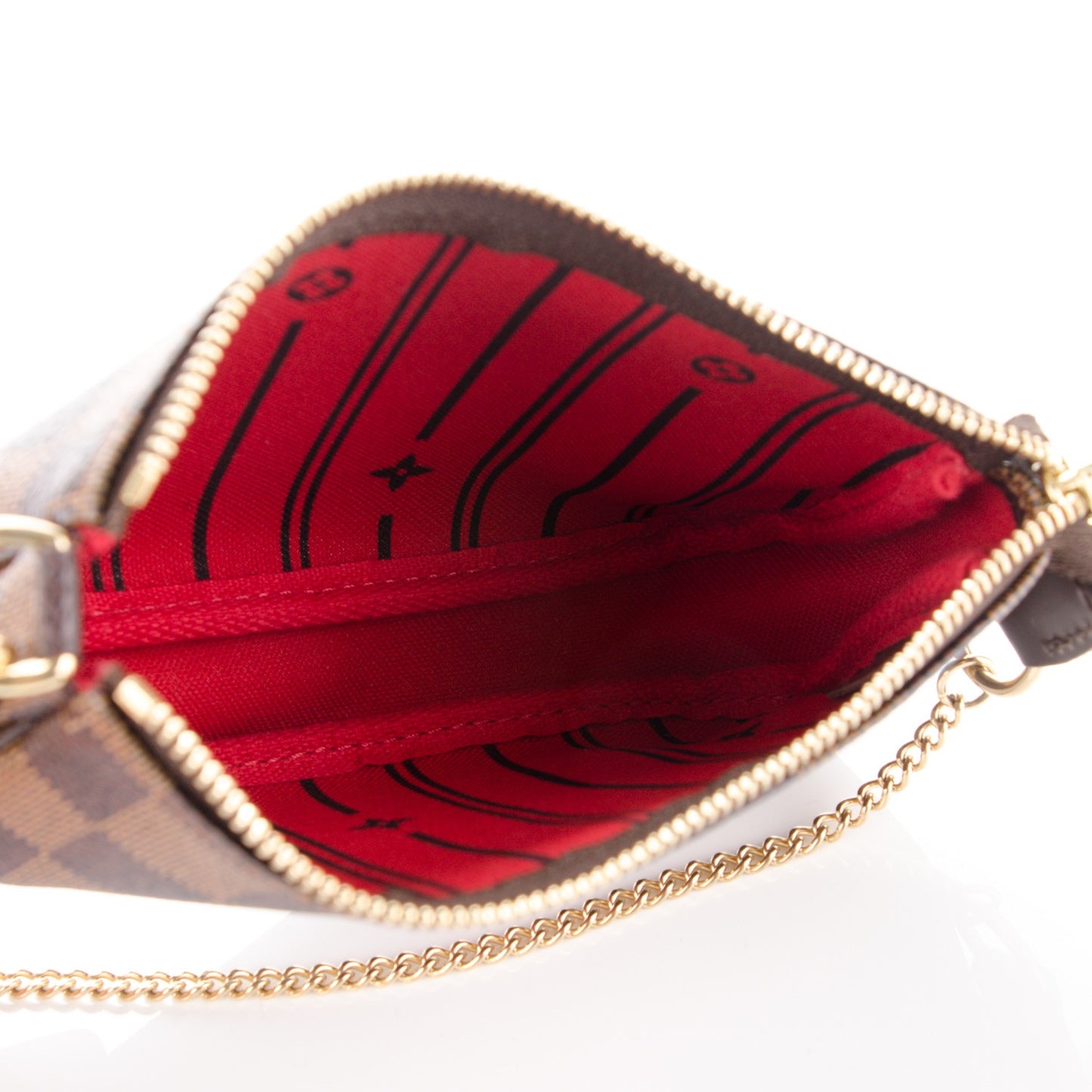 Damier Ebene Complice Trunks and Bags Mini Pochette Accessories Red