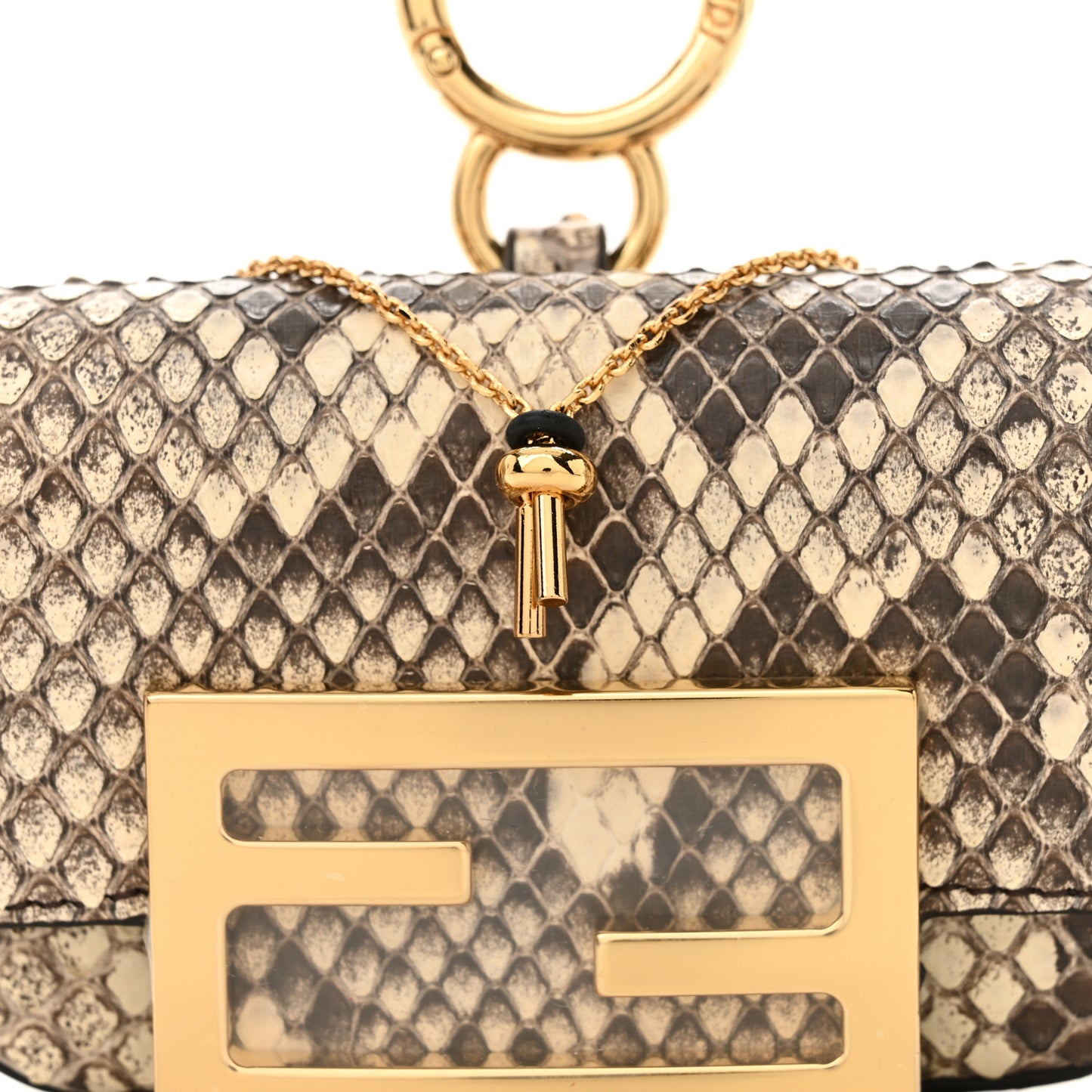 Snakeskin Nano Maxi Buckle Baguette Charm Daisy Roccia