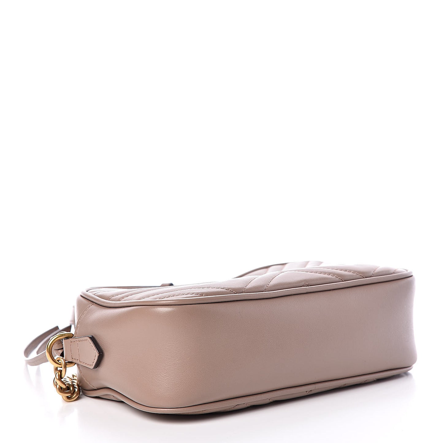 Calfskin Matelasse Small GG Marmont Chain Shoulder Bag Taupe