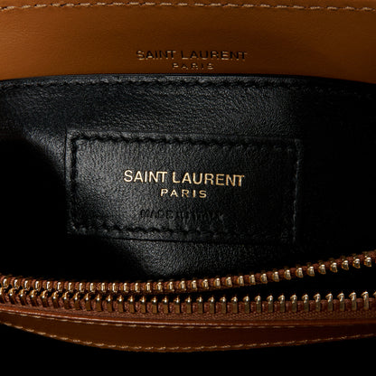 Saint Laurent Calfskin Y Quilted Monogram Small Loulou Chain Satchel Dark Natural 7 of 11