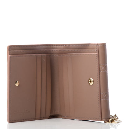 Christian Dior Lambskin Cannage Lady Dior Compact Wallet Beige 5 of 8