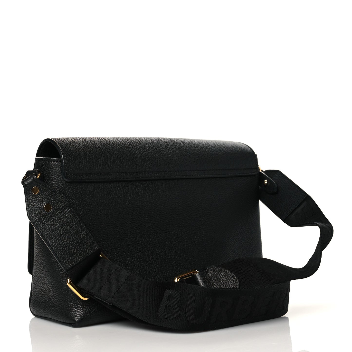 Grainy Calfskin Vintage Check Note Crossbody Bag Black
