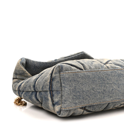 Saint Laurent Denim Quilted Toy Loulou Puffer Monogram Chain Satchel Blue Cinnamon 9 of 10