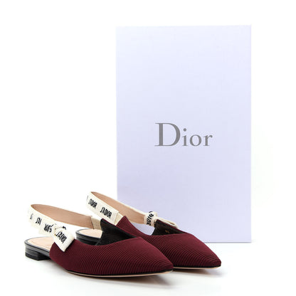 Christian Dior Technical Canvas Ribbon J Adior Sling-Back Ballet Flats 38.5 Rouge Black 11 of 11