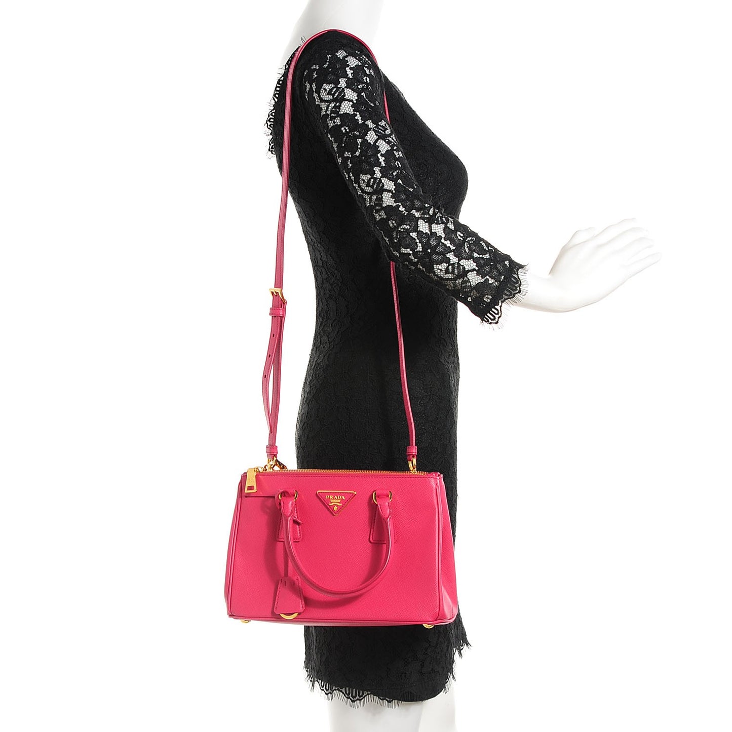 Saffiano Lux Double Zip Mini Tote Peonia