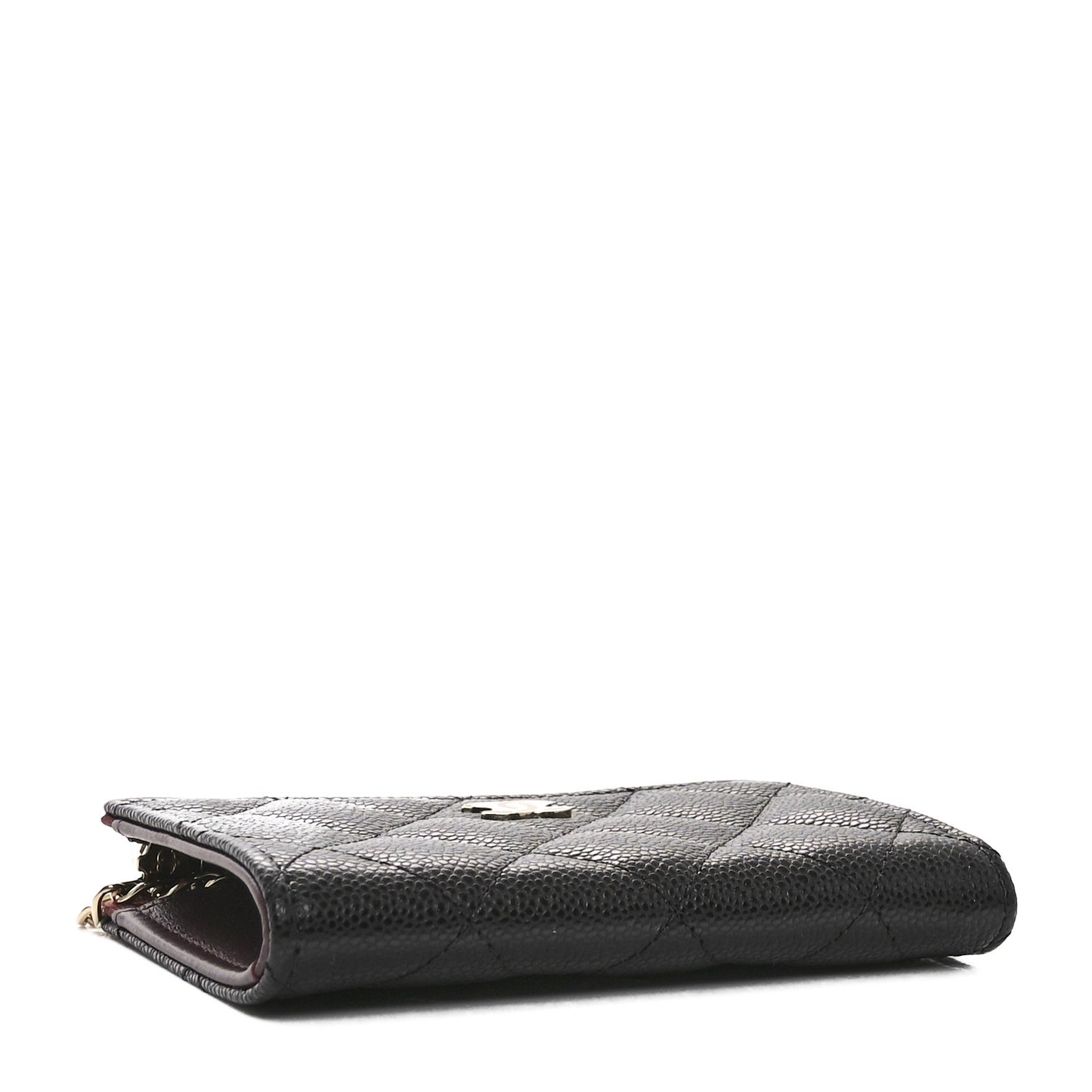 Caviar Quilted Zipped Key Holder Case Black