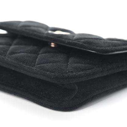Chanel Velvet Quilted Pearl Crush Clutch With Chain Black 9 of 9