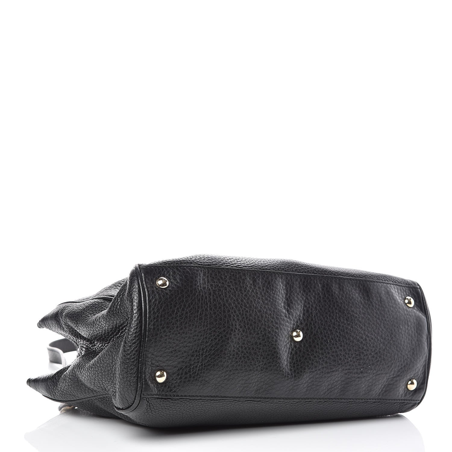Gucci Pebbled Calfskin Medium Bamboo Shopper Tote Black 4 of 11