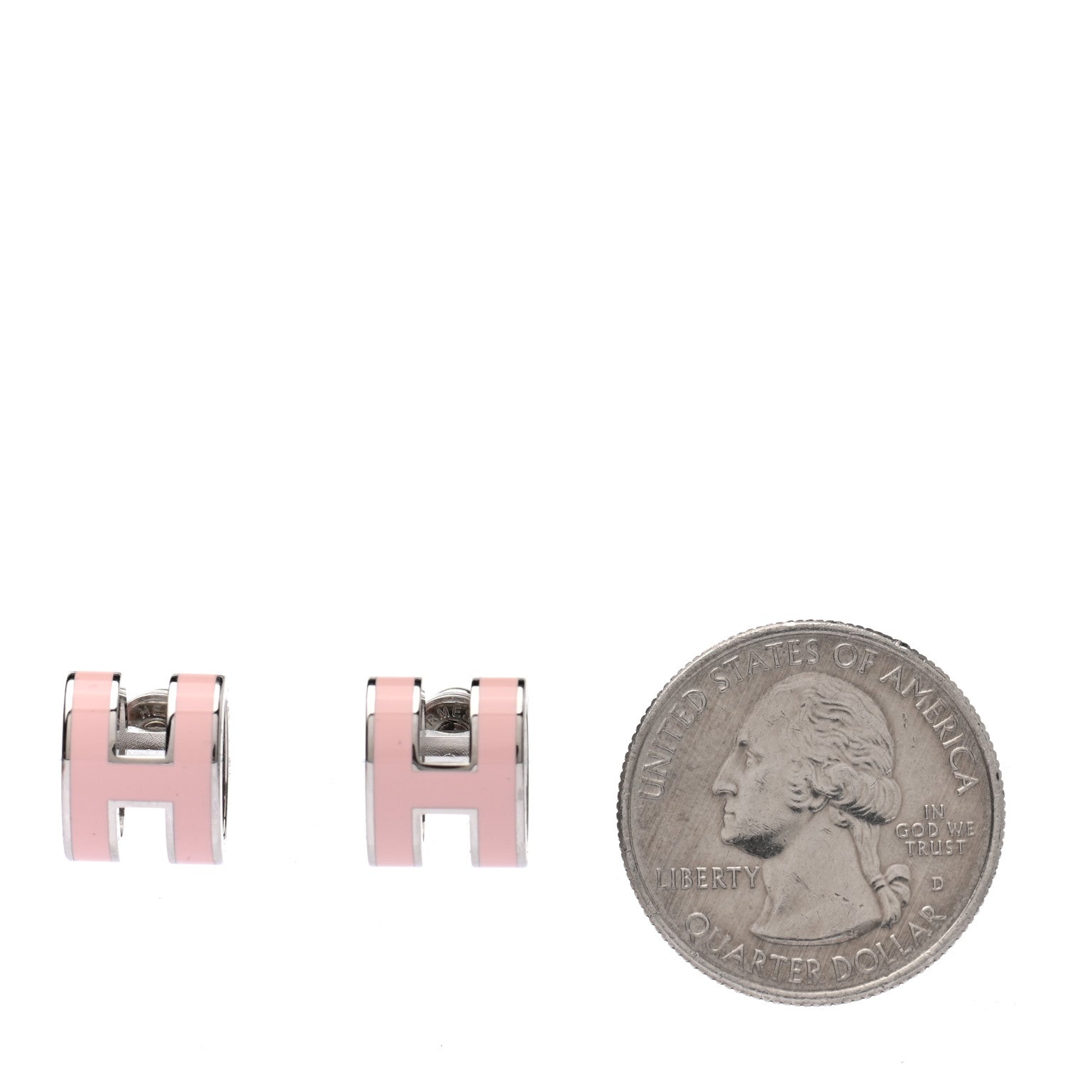 Hermes Palladium Lacquered Pop H Earrings Rose Dragee 2 of 4