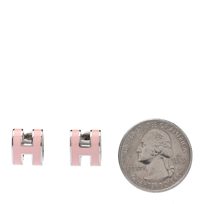 Hermes Palladium Lacquered Pop H Earrings Rose Dragee 2 of 4