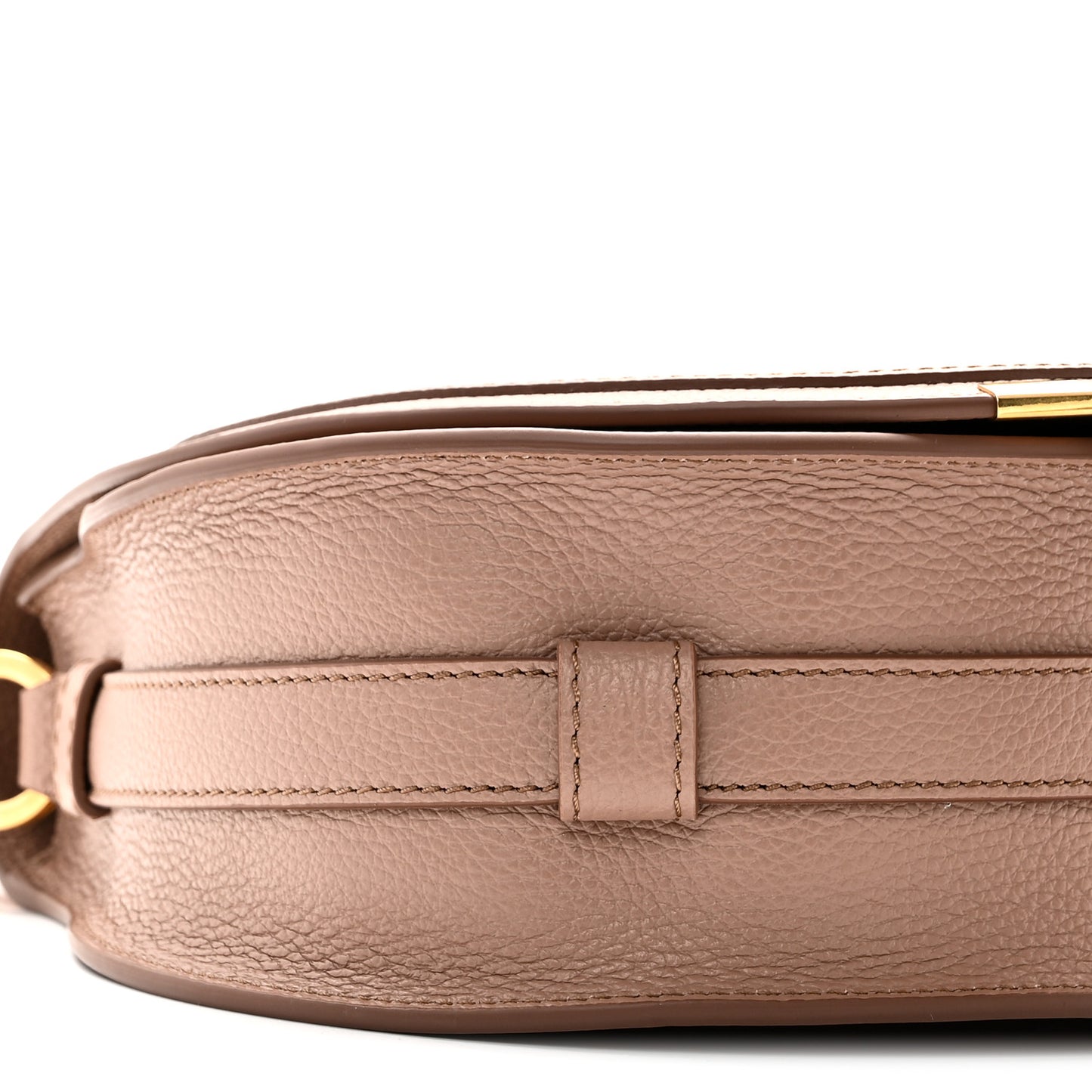 Grained Calfskin Marcie Saddle Bag Woodrose