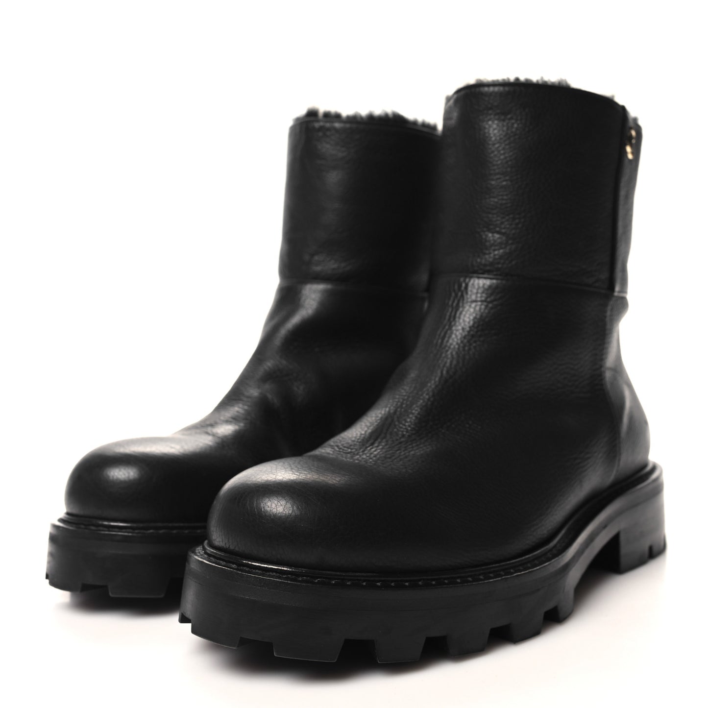 Calfskin Fur Boots 37 Black