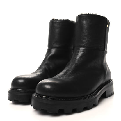 Jimmy Choo Calfskin Fur Boots 37 Black 3 of 6