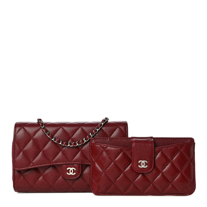 Chanel Caviar Quilted Phone Holder Wallet on Removable Chain Red 1 of 9