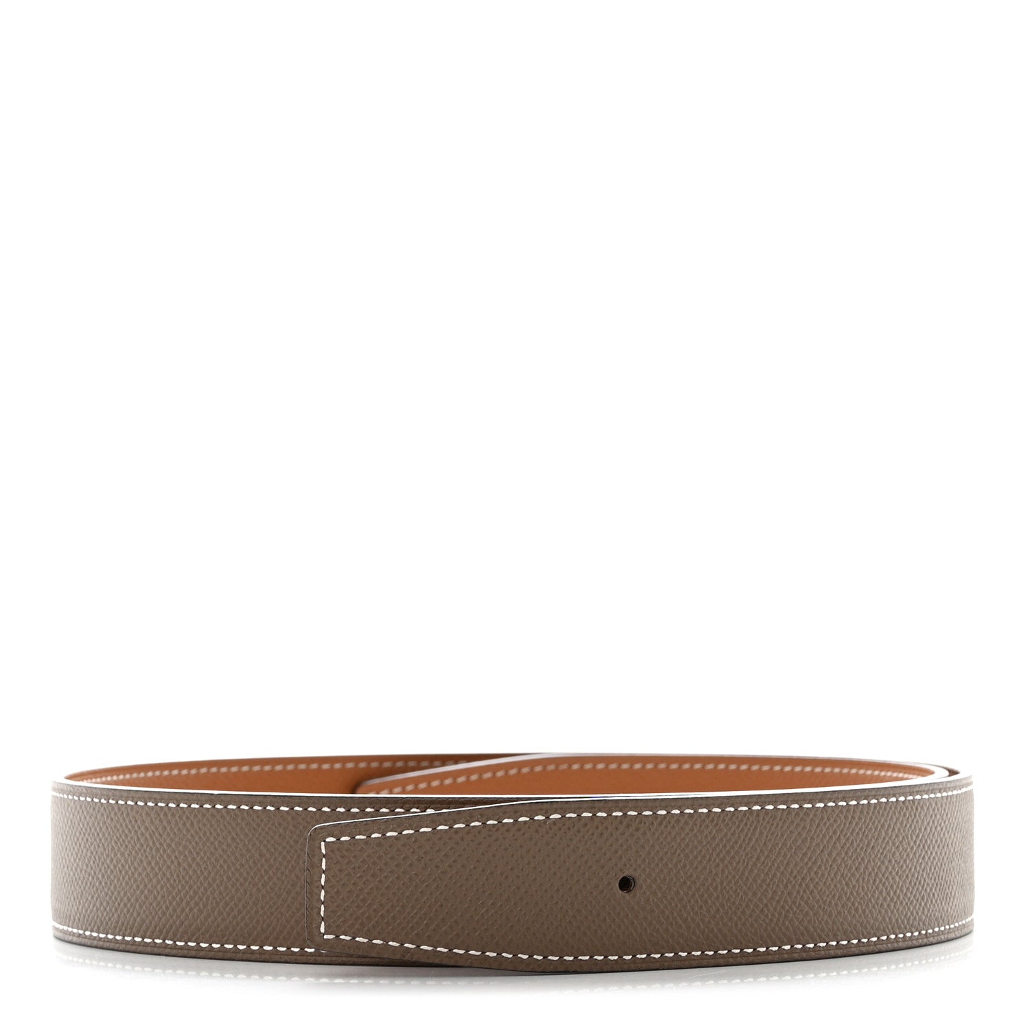 Hermes Epsom 32mm Belt Strap 75 30 Etoupe Gold 1 of 6