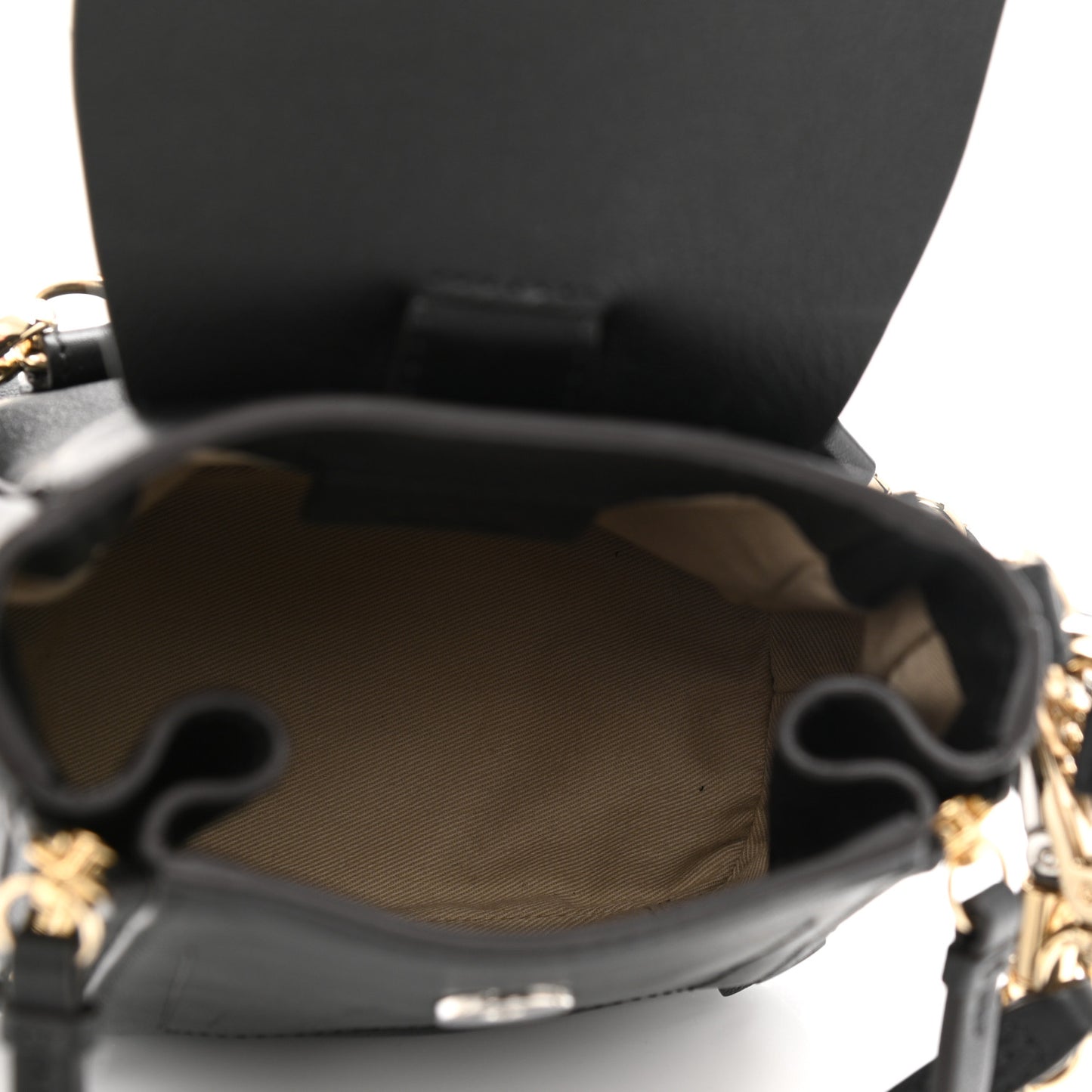 Suede Calfskin Mini Faye Backpack Black