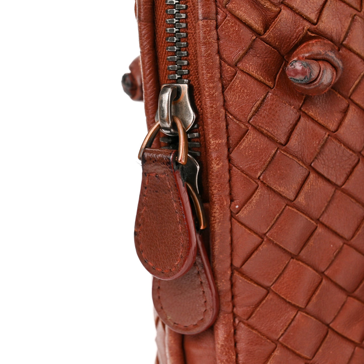 Nappa Intrecciato Nodini Crossbody Messenger Terracota