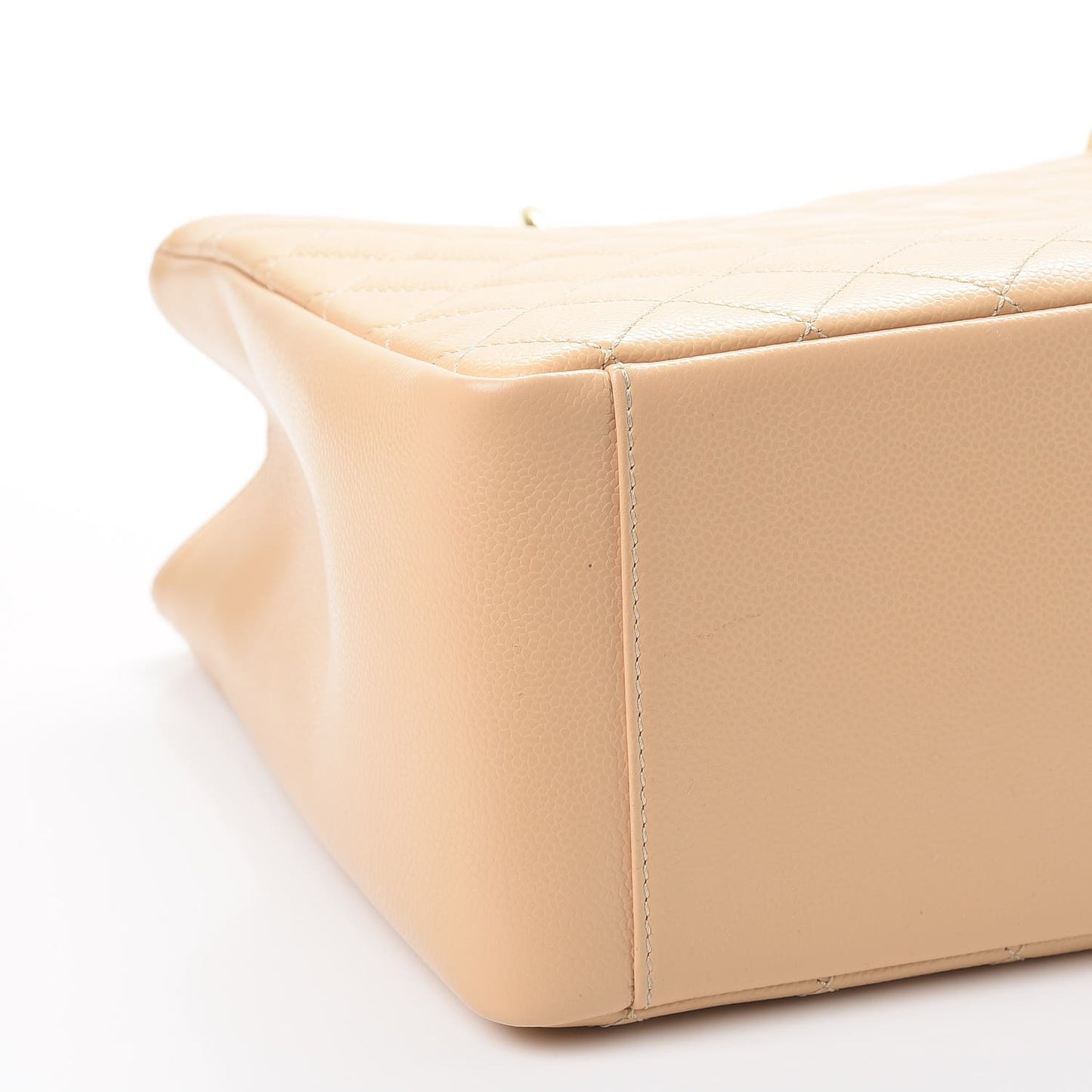 Caviar Quilted Grand Shopping Tote GST Beige Clair
