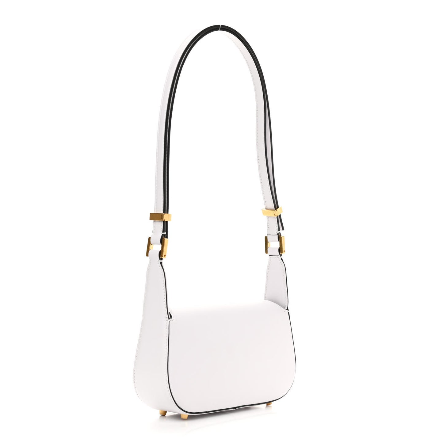 Calfskin Small Vlogo Chain Shoulder Bag Optic White