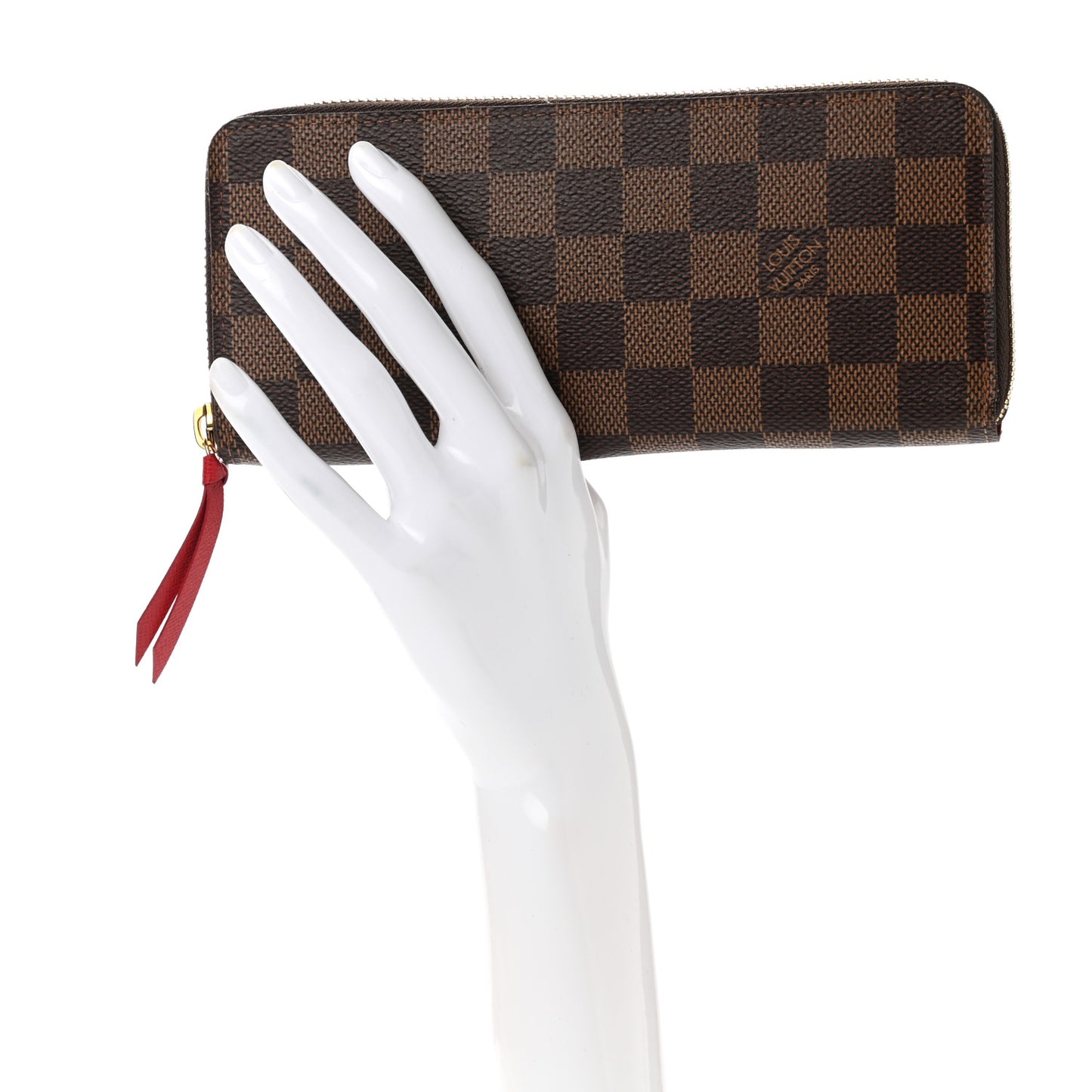 Damier Ebene Clemence Wallet Cherry