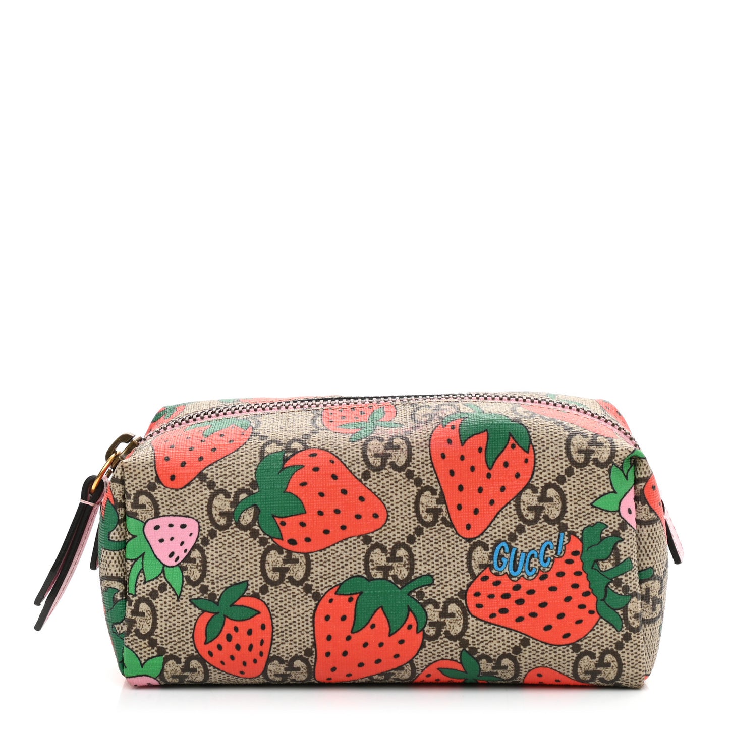 GG Supreme Monogram Strawberry Cosmetic Case