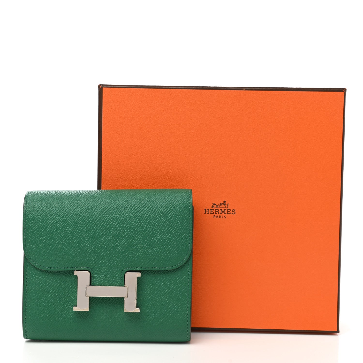 Hermes Epsom Constance Compact Passant Wallet Vert Vertigo 15 of 16