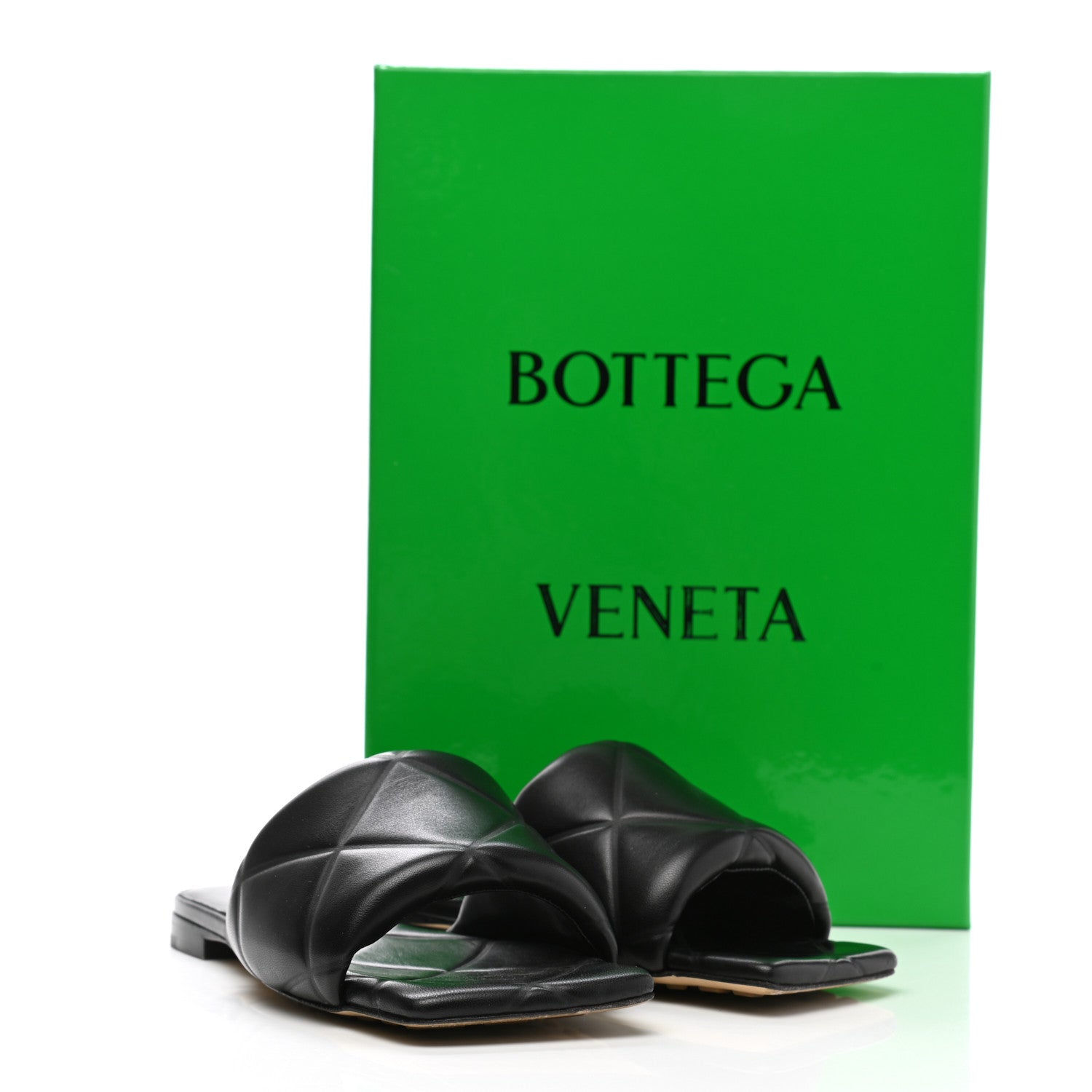 Bottega Veneta Nappa Quilted Rubber Lido Flat Sandals 37 Black 10 of 10