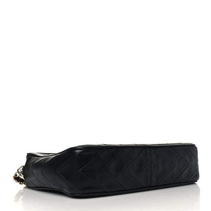 Chanel Lambskin Chevron Quilted Tassel Camera Case Black 4 of 10