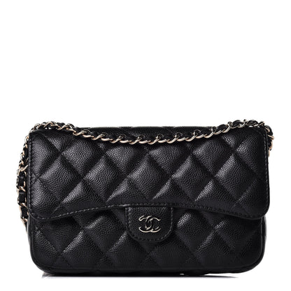 Chanel Caviar Quilted Flap Phone Holder With Chain Black 1 of 11