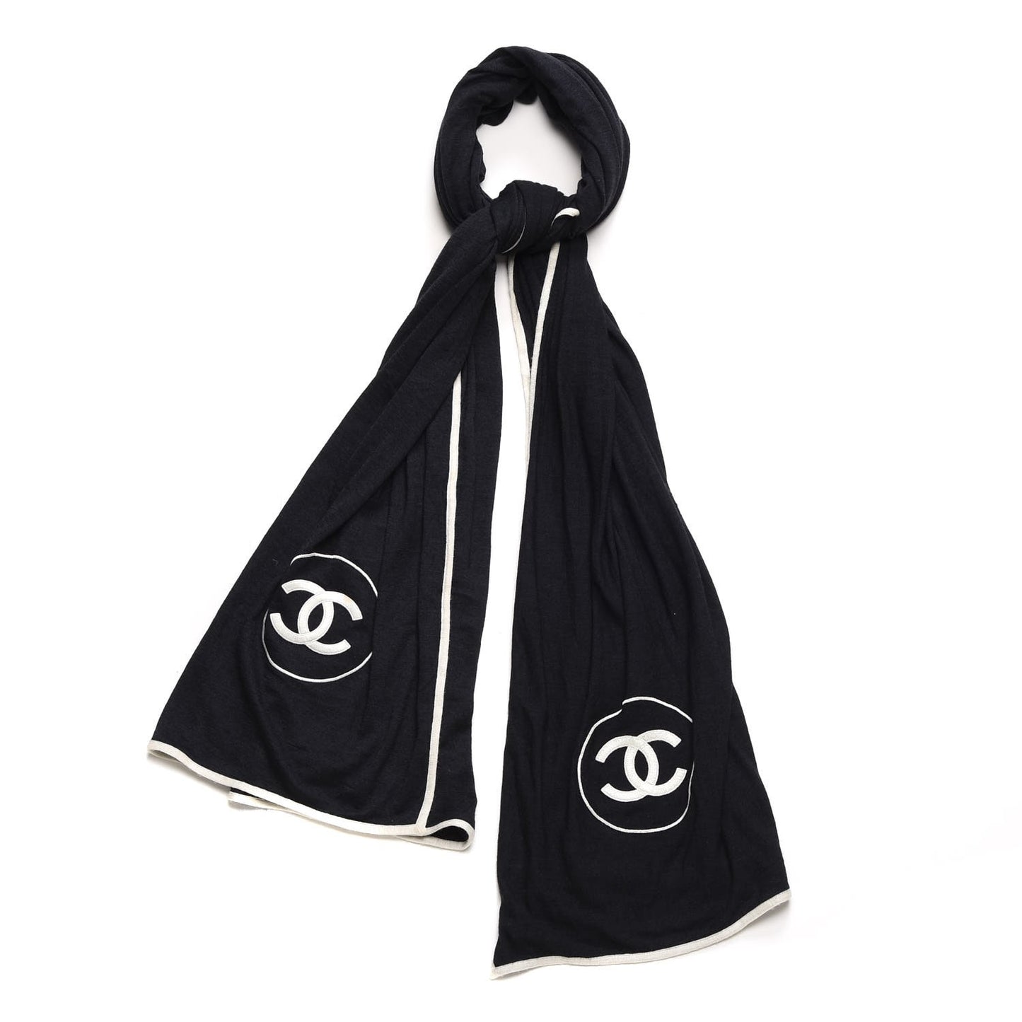 Cashmere Silk CC Scarf Black