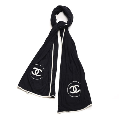 Chanel Cashmere Silk CC Scarf Black 1 of 10