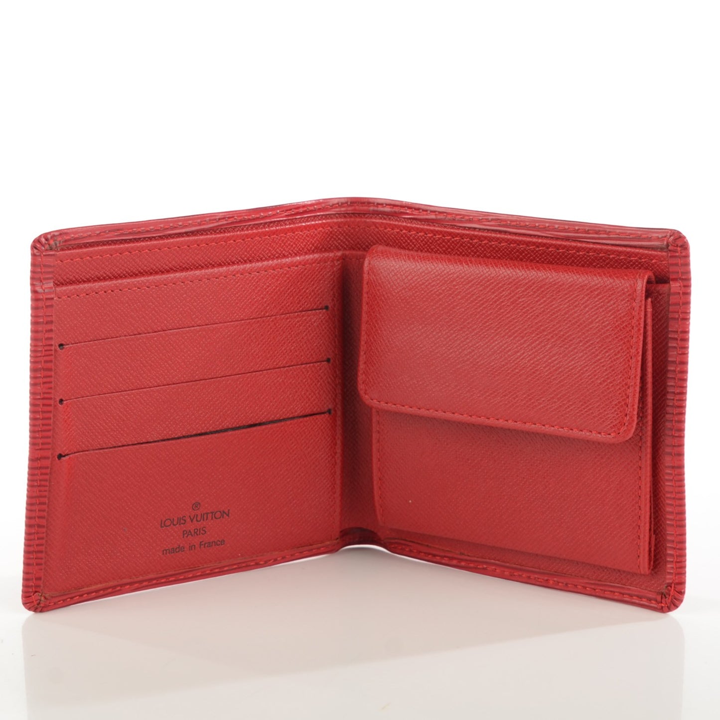Epi Porte-Billets Cartes Credit Monnaie Wallet Castillan Red