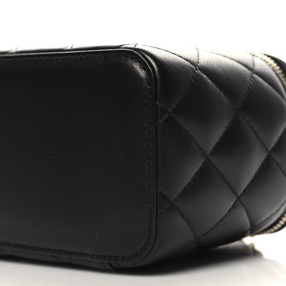 Chanel Lambskin Quilted Small Top Handle Vanity Case With Chain Black 11 of 12