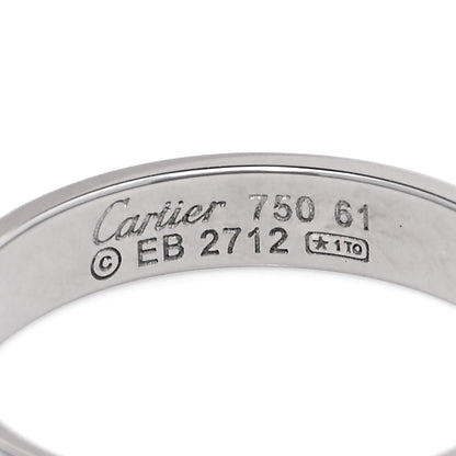 Cartier 18K White Gold 4mm LOVE Wedding Band Ring 61 9.5 4 of 4