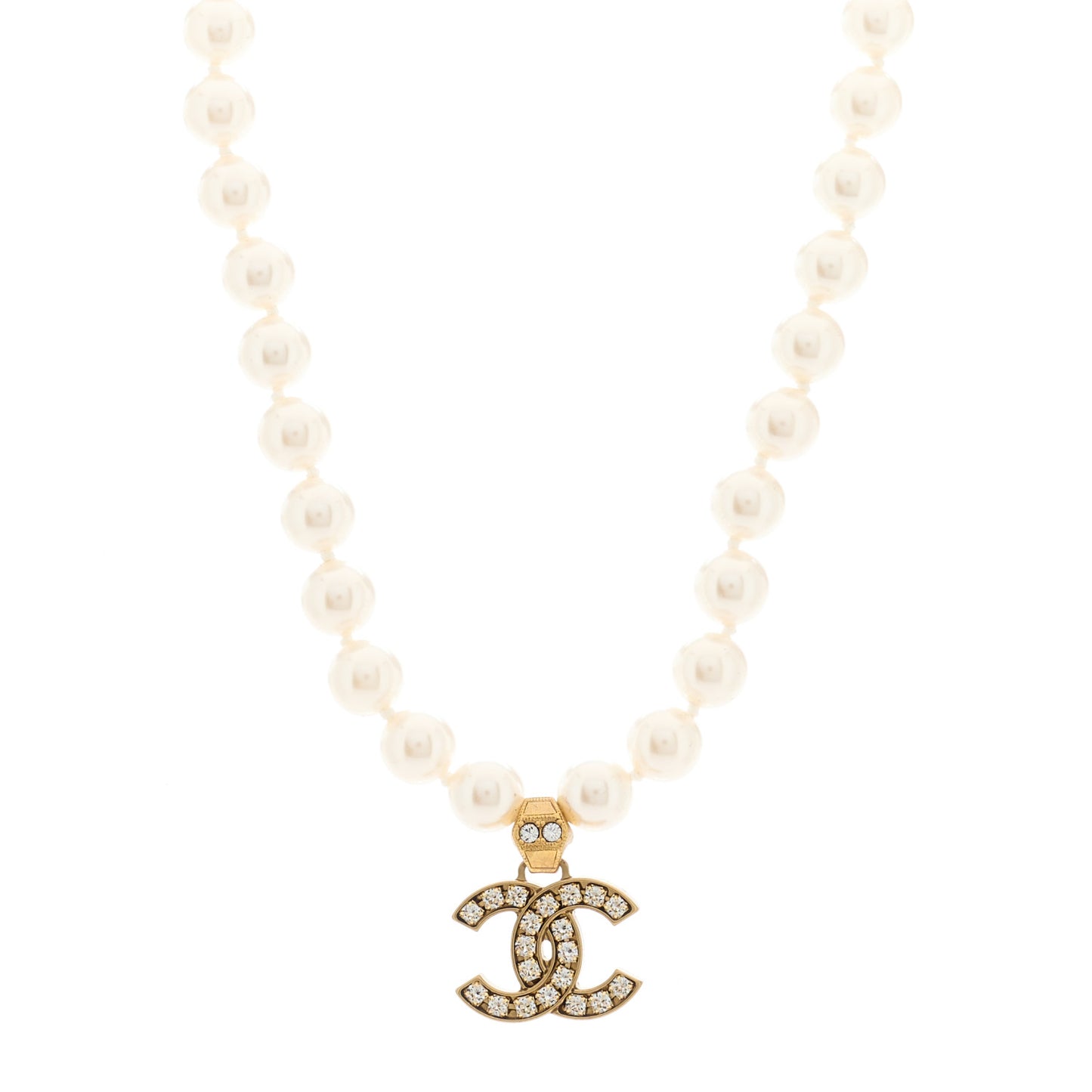 Pearl Crystal CC Choker Necklace