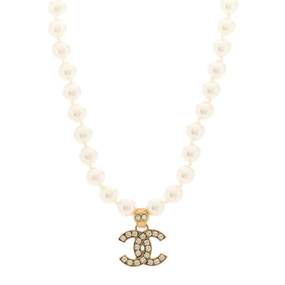 Chanel Pearl Crystal CC Choker Necklace 1 of 5