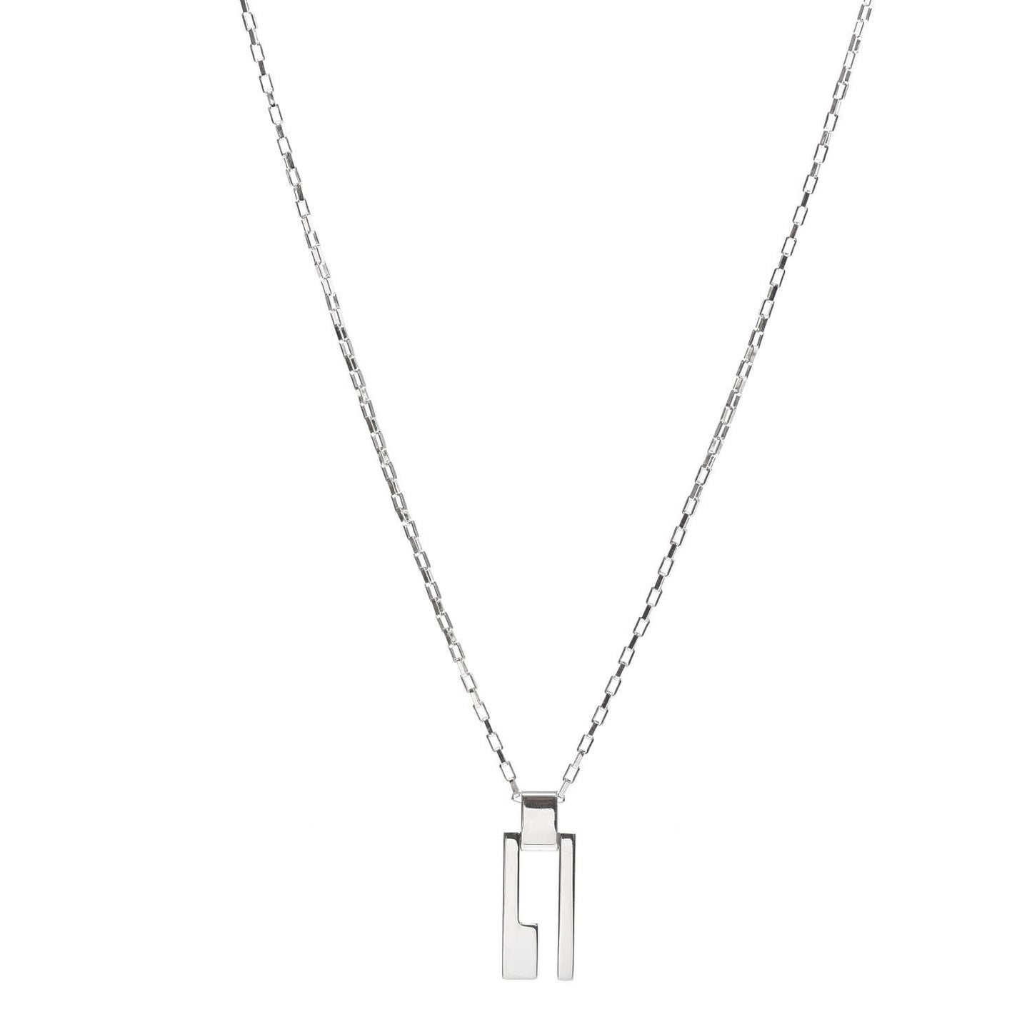 Sterling Silver Vertical G Pendant Necklace