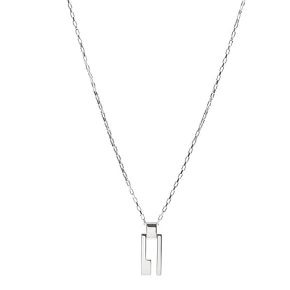 Gucci Sterling Silver Vertical G Pendant Necklace 1 of 5
