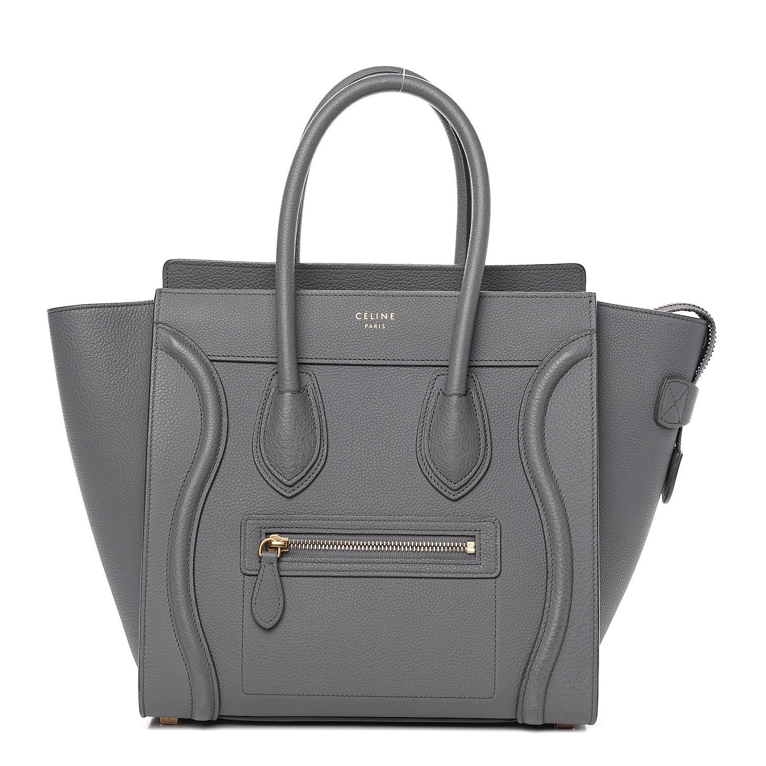 Celine Baby Drummed Calfskin Micro Luggage Kohl 1 of 8
