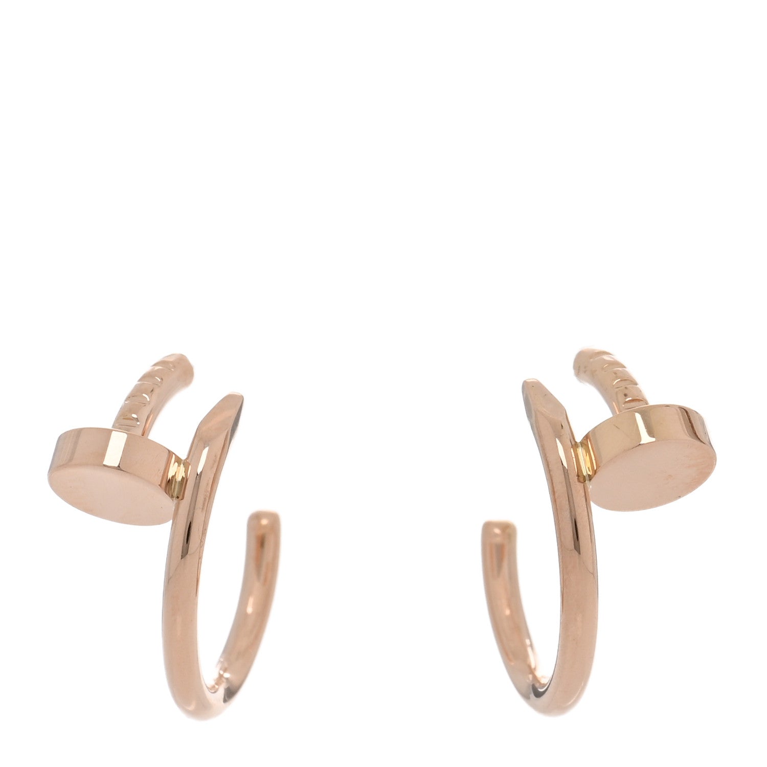 Cartier 18K Pink Gold Juste Un Clou Hoop Earrings 1 of 5