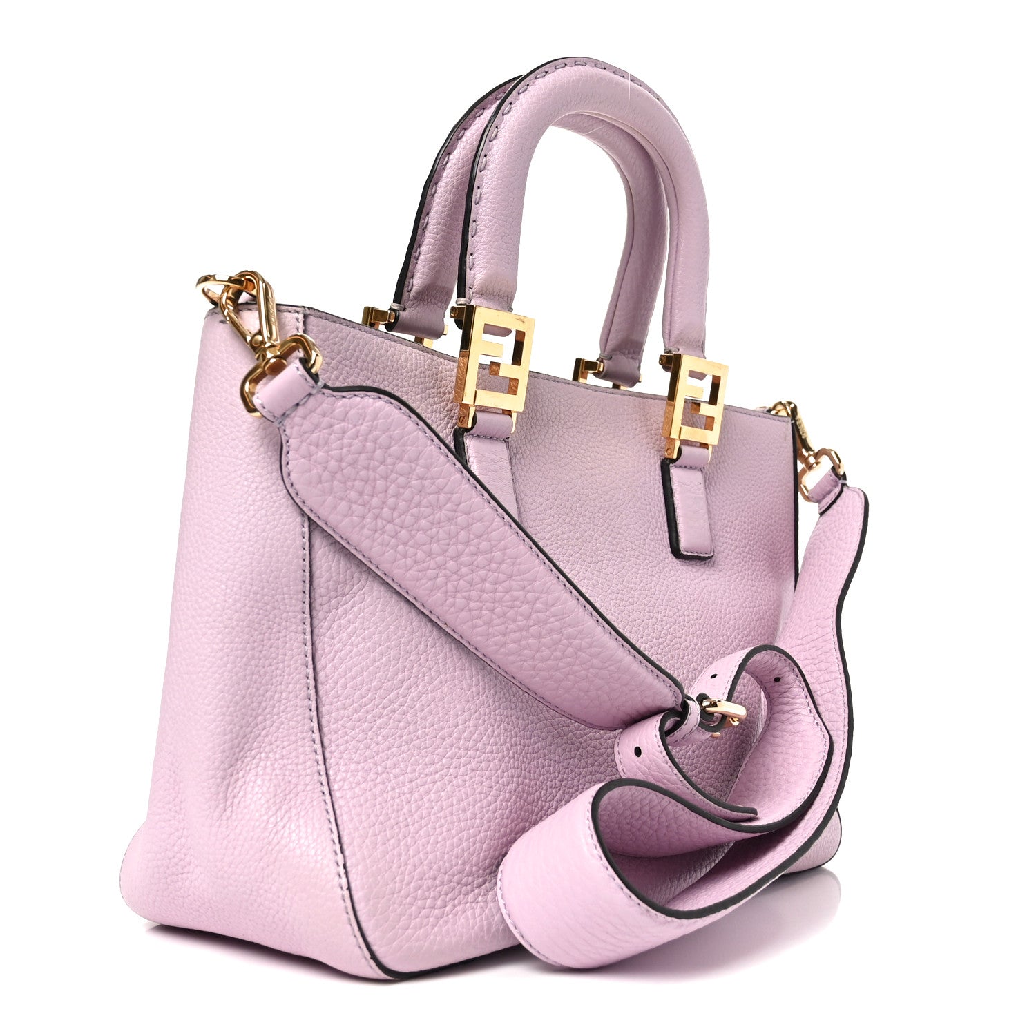 Fendi Cuoio Romano Selleria Small FF Tote Cipria 1861434