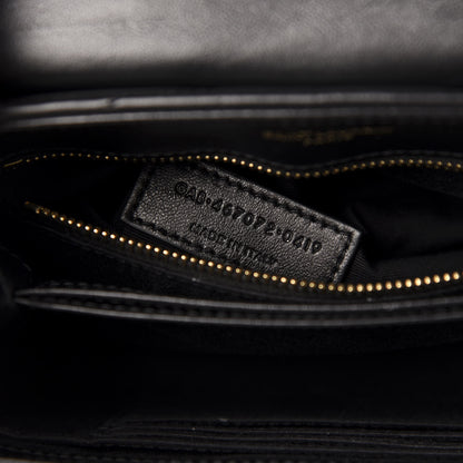 Saint Laurent Calfskin Y Quilted Monogram Toy Loulou Crossbody Bag Black 8 of 13