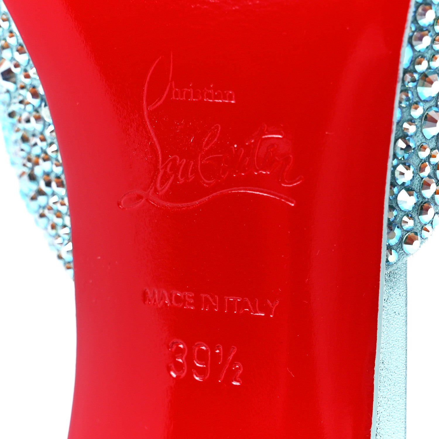Christian Louboutin Suede Crystal Strass Me Dolly 100 Sandals 39.5 Mint 6 of 8