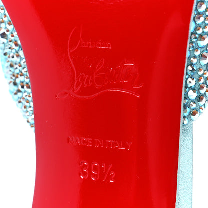 Christian Louboutin Suede Crystal Strass Me Dolly 100 Sandals 39.5 Mint 6 of 8