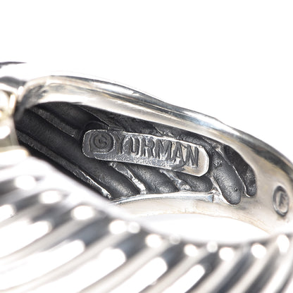 David Yurman Sterling Silver 14K Yellow Gold Black Onyx Pink Sapphire Renaissance Ring 53 6.5 7 of 9