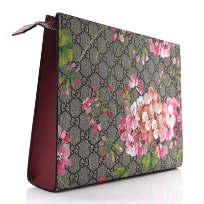Gucci GG Supreme Monogram Blooms Large Cosmetic Case Beige Multicolor Dry Rose 3 of 10