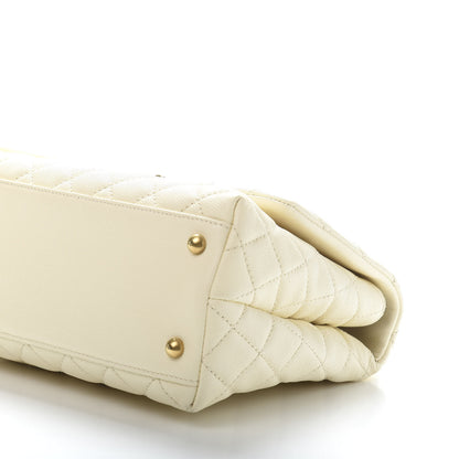 Chanel Caviar Quilted Small Coco Handle Flap White 9 of 11