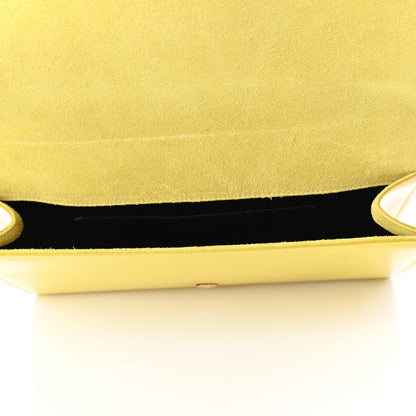 Saint Laurent Patent Calfskin Monogram Large Belle De Jour Clutch Yellow 4 of 4